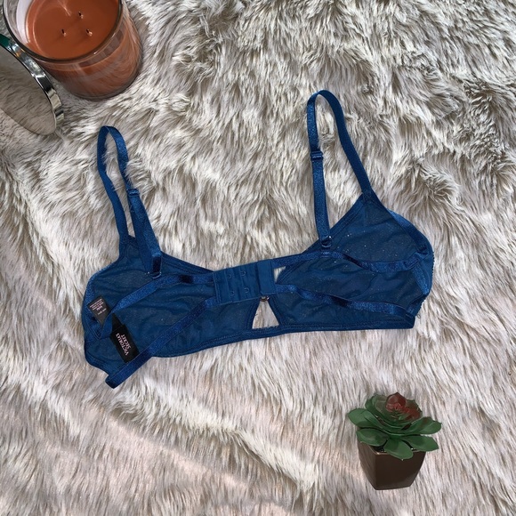 VS Very Sexy Blue Sheer Bra w/Green Rhinestones - Picture 3 of 4